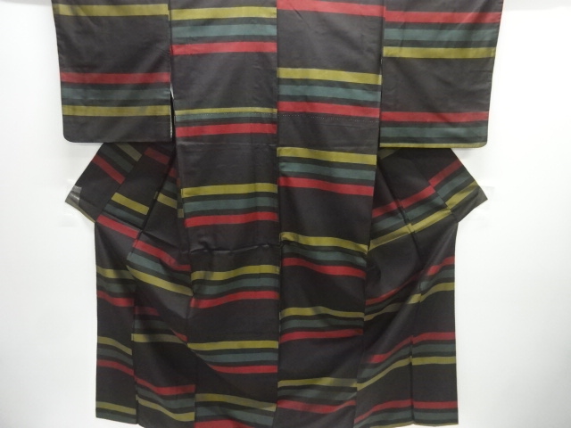 JAPANESE KIMONO / DORO OSHIMA TSUMUGI / STRIPES